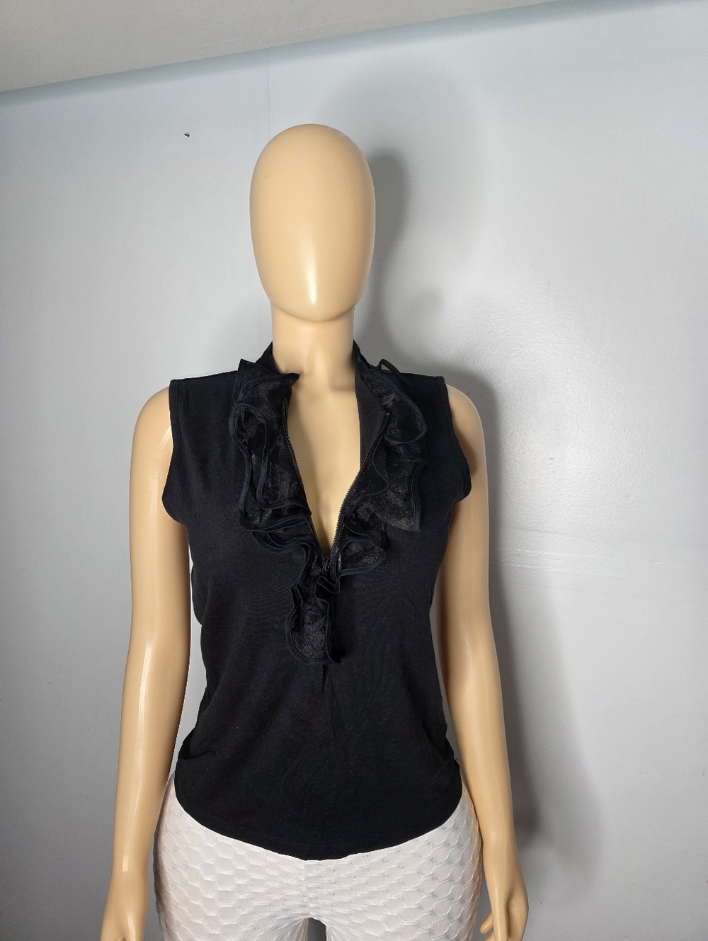 Jones New York Black Draped Sleeveless Vest Size US/S